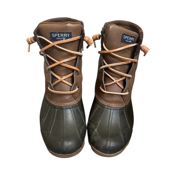 SPERRY SYREN GULF Women’s Duck Mid Boot SZ 7 Black Brown Keen Insert Topsider - Picture 10 of 17